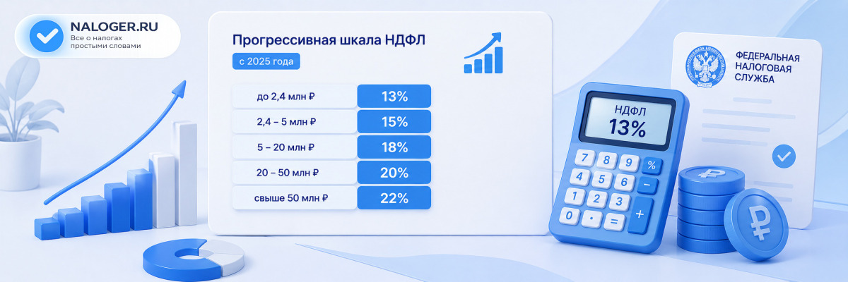 Прогрессивная шкала НДФЛ с 2025 года: ставки и примеры расчёта