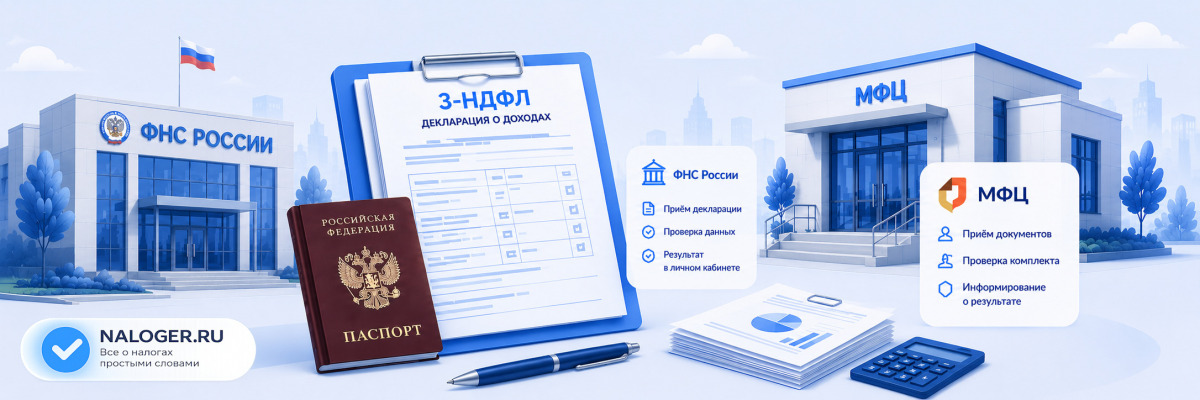 Как подать 3-НДФЛ через Федеральная налоговая служба России или МФЦ