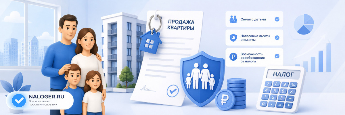 Налог при продаже квартиры семьёй с детьми